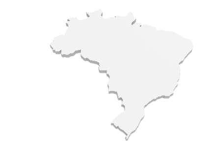 3d Illustration of Brazil Map Isolated On A White Backgroundの写真素材
