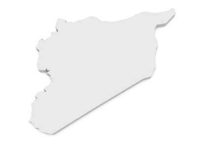3d Illustration of Syria Map Isolated On White Backgroundの写真素材