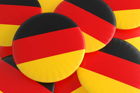 Pile of Germany Flag Badges, 3d illustrationの写真素材