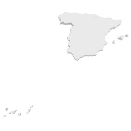 3d Illustration of Spain With Isles Map Isolated On White Background