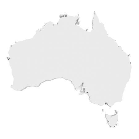 3d Illustration of Australia Map Isolated On A White Backgroundの写真素材