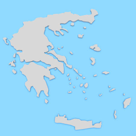3d Illustration of Greece Map Isolated On Blue Backgroundの写真素材