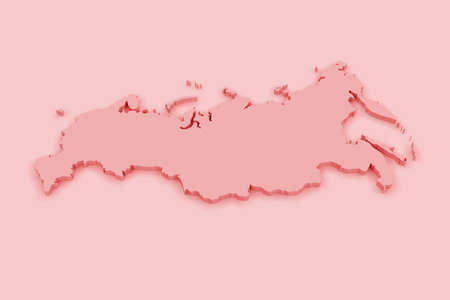 Russia: 3d Illustration of Russian Mapの写真素材