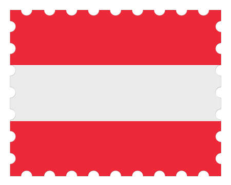 Austria Flag Postage Stamp, 3d illustration on white backgroundの写真素材