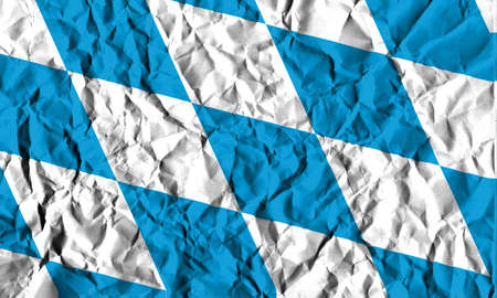 Bavaria Crisis Concept: Crumpled Paper Bavarian Flagの写真素材