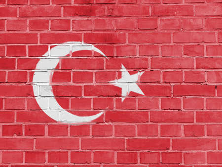 Turkey Politics Concept: Turkish Flag Wall Background Textureの写真素材