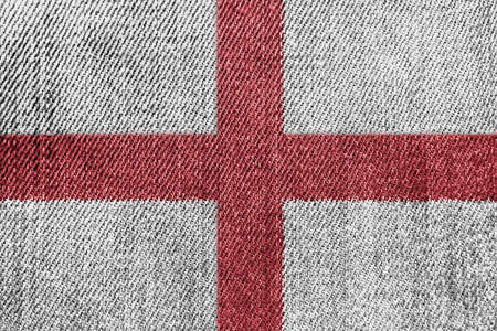 England Textile Industry Or Politics Concept: English Flag Denim Jeans Background Textureの写真素材