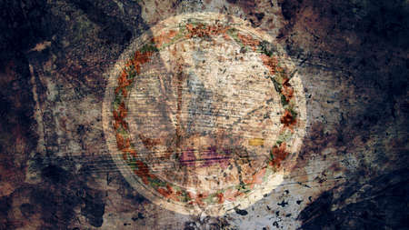 Very Grungy Vintage Virginia Flag, Grunge Background Textureの写真素材