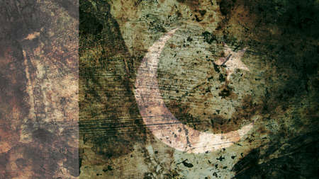 Very Grungy Vintage Pakistani Flag, Pakistan Grunge Background Textureの写真素材