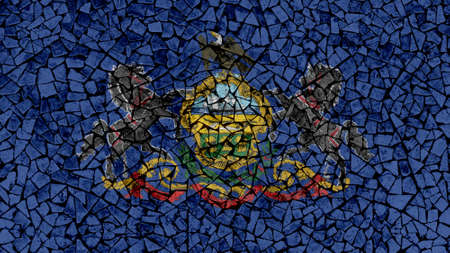 Mosaic Tiles Painting of Pennsylvania Flag, US State Backgroundの写真素材