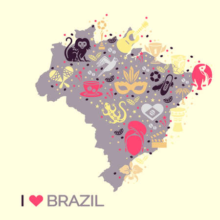Brazilian thematic print 4. Vector illustration EPS 10のイラスト素材