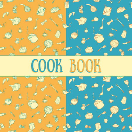 kitchenware seamless pattern good for printing on fabric and creating a wrapper. Also possible to use as a kitchen design as wallpaper, cook book cover or as a design element of your website.のイラスト素材
