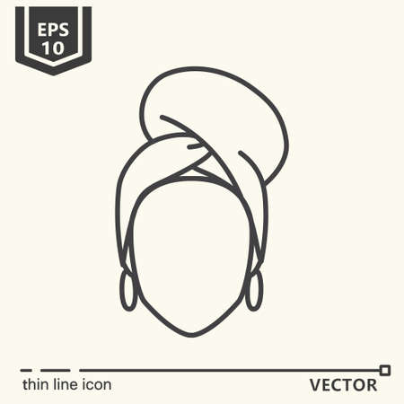 Thin line icon - brazilian woman.のイラスト素材