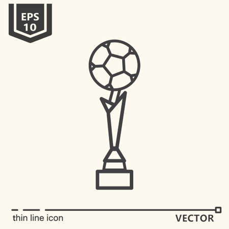 Thin line icon - football cup.のイラスト素材
