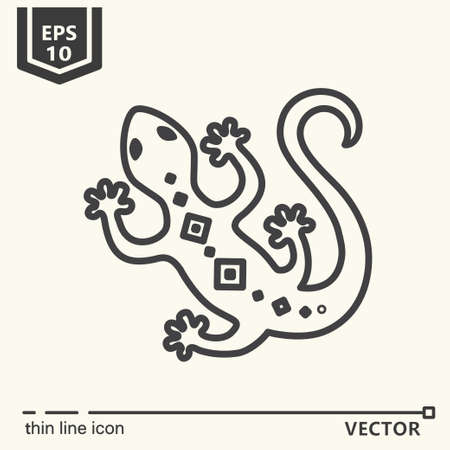 Thin line icon - lizard.のイラスト素材