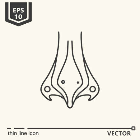 Thin line icon - Artificial nose. EPS 10. Isolated objectのイラスト素材