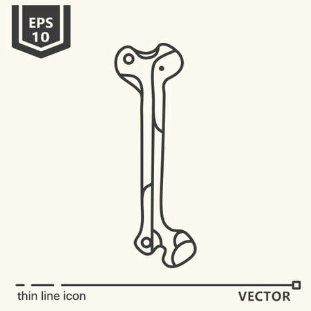 Thin line icon - Artificial bone. EPS 10. Isolated objectのイラスト素材