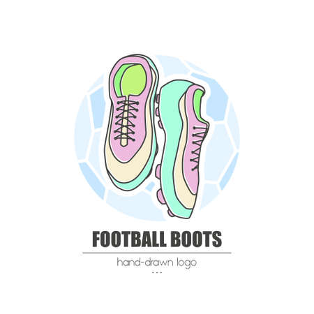nice looking hand-drawn logo (icon, illustration)  football bootsのイラスト素材