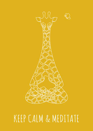 Meditative Animals series. EPS 10 Isolated objectのイラスト素材