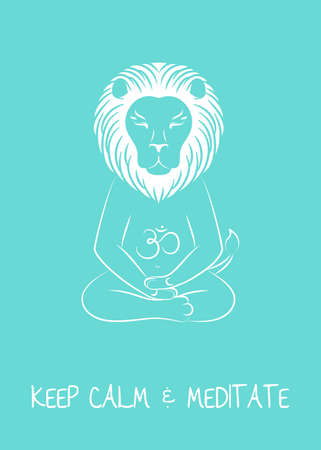 Meditative Animals series. Isolated objectのイラスト素材