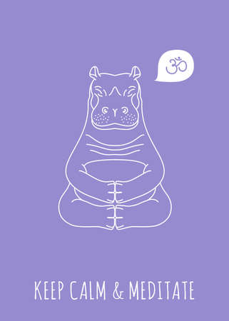 Meditative Animals series. Isolated objectのイラスト素材