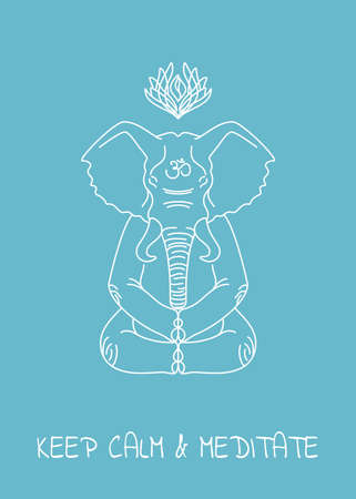 Meditative Animals series. Isolated objectのイラスト素材