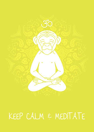 Meditative Animals series. EPS 10 Isolated objectのイラスト素材