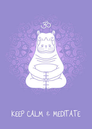 Meditative Animals series. Isolated objectのイラスト素材