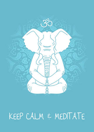 Meditative Animals series. EPS 10 Isolated objectのイラスト素材