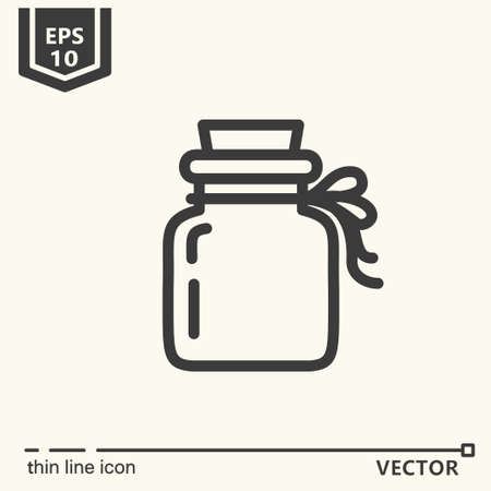Thin line icon - corked bank. EPS 10 Isolated objectsのイラスト素材