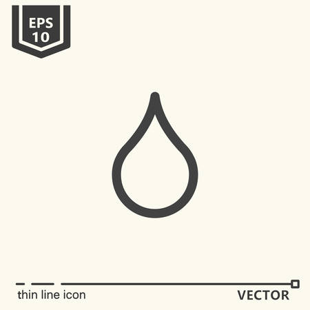 Thin line icon - drop. EPS 10. Isolated objectのイラスト素材