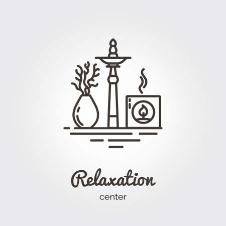 Relaxation center - logo design vector template. EPS 10 Isolated objects.のイラスト素材