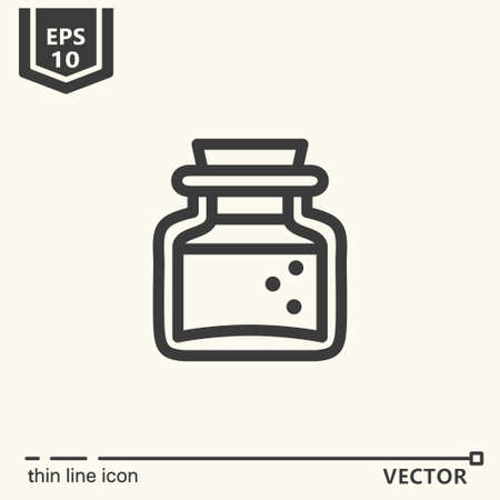 Thin line icon - corked bottle. EPS 10 Isolated objectsのイラスト素材