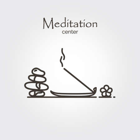 Meditation center - logo design vector template. EPS 10 Isolated objects.のイラスト素材