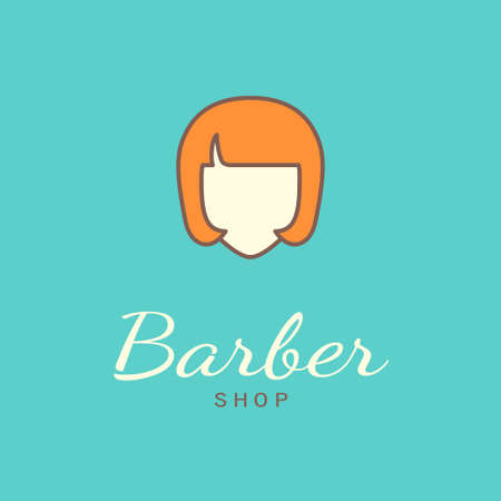 Logo template - barber shop. EPS 10 Isolated object.のイラスト素材