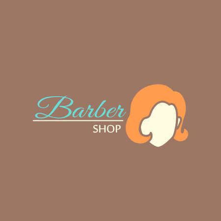 Logo template - barber shop. EPS 10 Isolated object.のイラスト素材