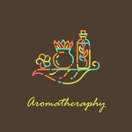 Logo template - Aromatherapy. EPS 10 Isolated objectのイラスト素材