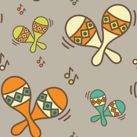 Seamless pattern - ethnic music. Background illustration. EPS 10のイラスト素材