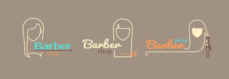 Logo template - barber shop. EPS 10 Isolated object.のイラスト素材