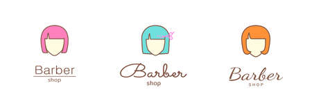 Logo template - barber shop. EPS 10 Isolated object.のイラスト素材
