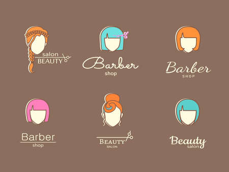 Logo template - barbershop. EPS 10 Isolated objectのイラスト素材