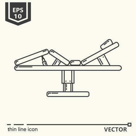 Thin line icon - Massage massage table. EPS 10 Isolated objectのイラスト素材