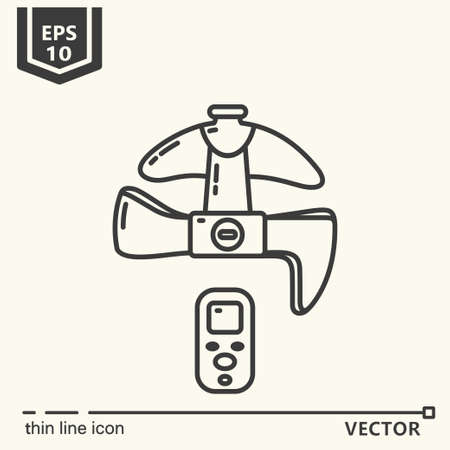 Thin line icon - Massage helmet. EPS 10 Isolated objectのイラスト素材