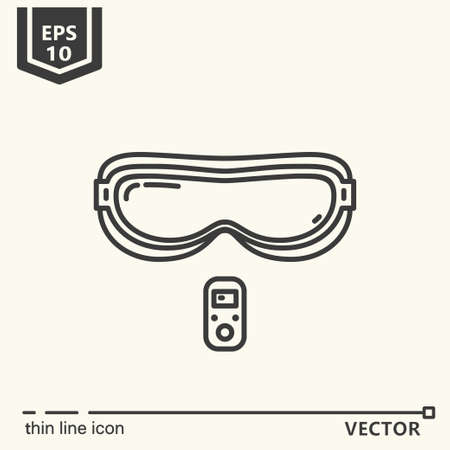 Thin line icon - Massage glasses. EPS 10 Isolated objectのイラスト素材