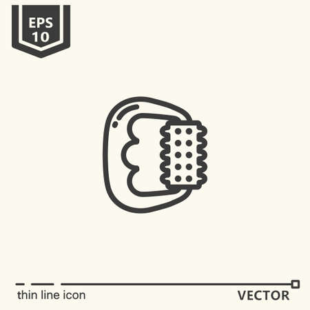 Thin line icon - Massage tool. EPS 10 Isolated objectのイラスト素材