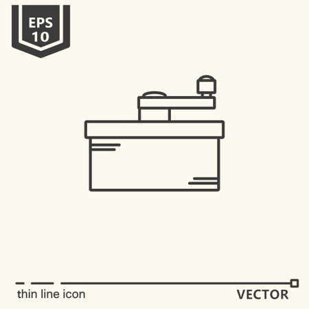 Thin line icon - grinder. EPS 10 Isolated objectのイラスト素材