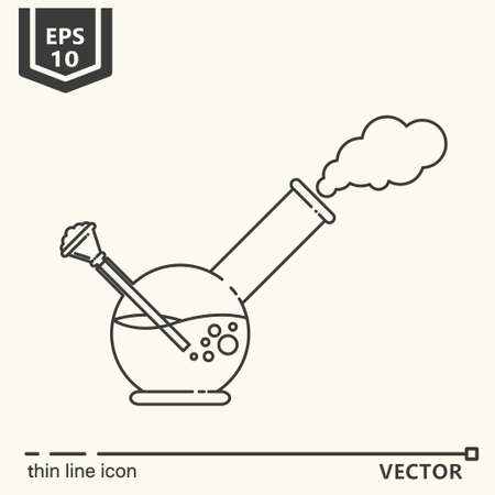 Thin line icon - bong. EPS 10 Isolated objectのイラスト素材