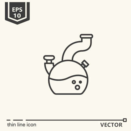 Thin line icon - bong. EPS 10 Isolated objectのイラスト素材