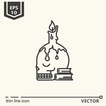 Thin line icon - candlestick. EPS 10 Isolated objectのイラスト素材