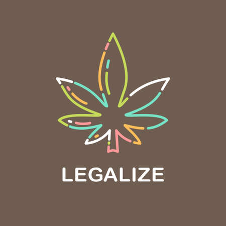 Logo template - cannabis. EPS 10 Isolated objectのイラスト素材